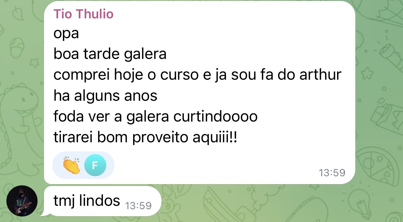 Print de depoimento de aluno do Blues Masters 14